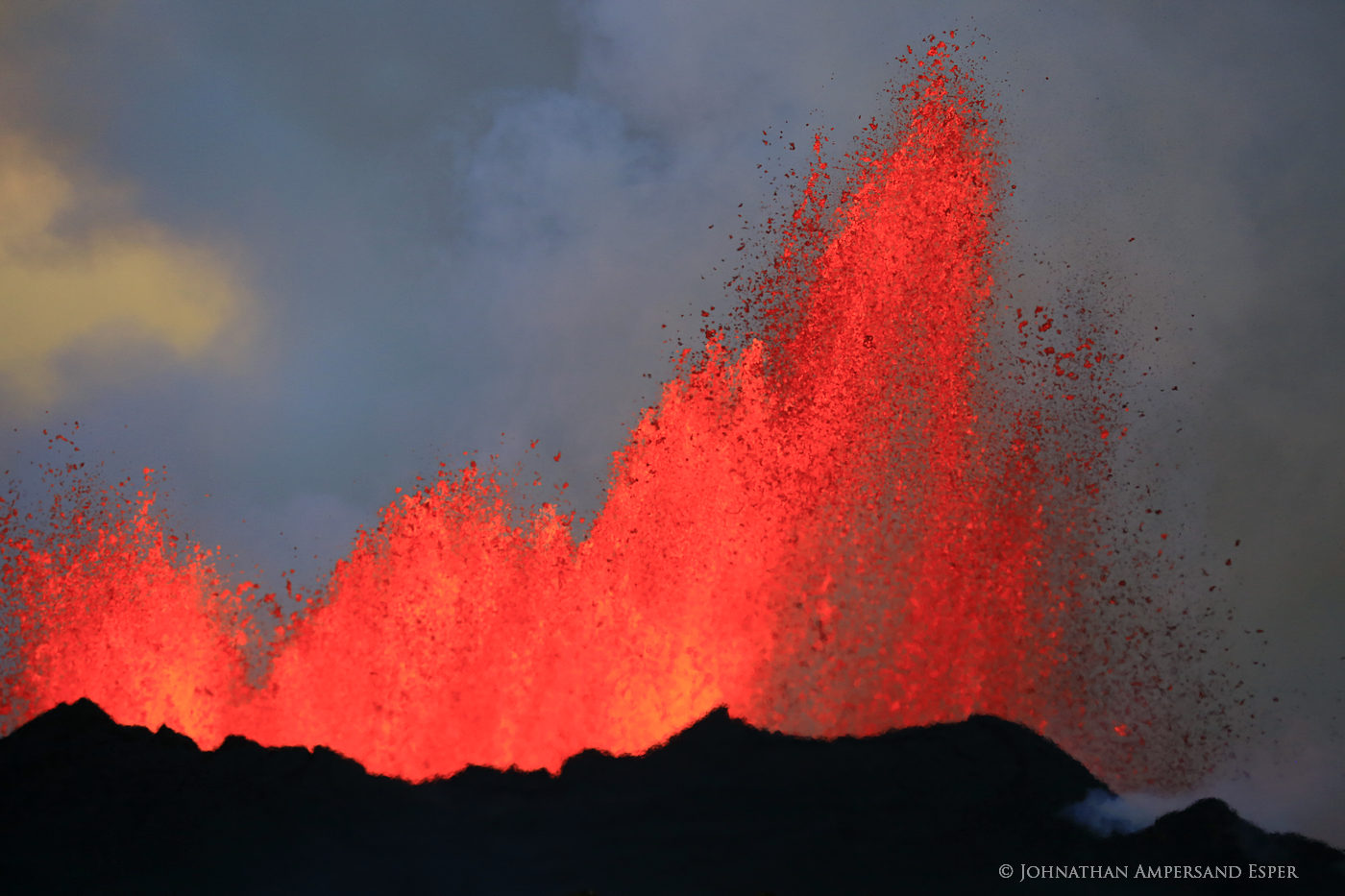 The holuhraun eruption in 2014, Iceland.