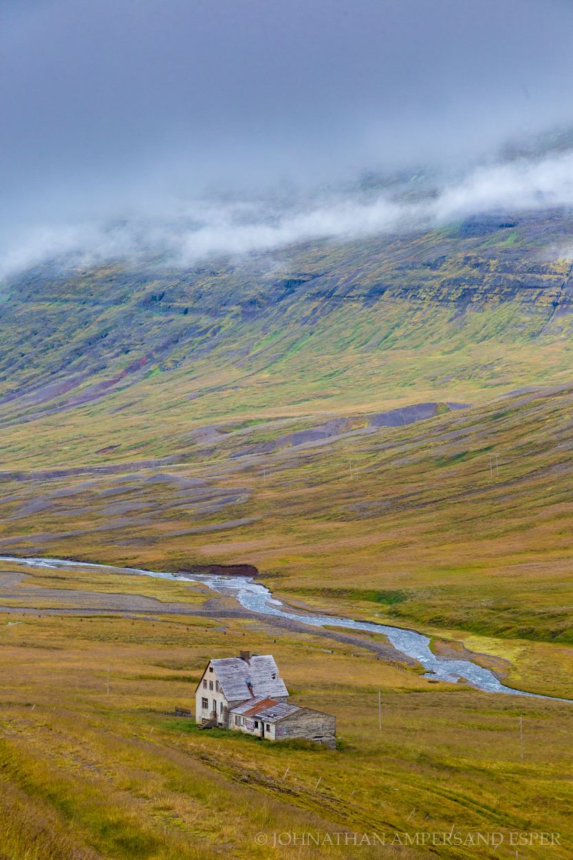 Farmhouse on a dreary day in northern Iceland